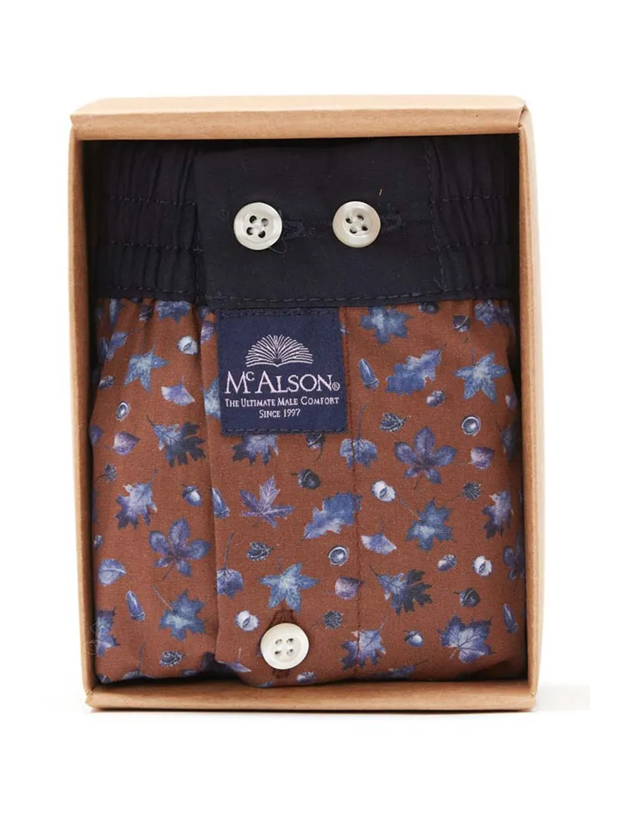 Boxershort bruin McAlson bladeren