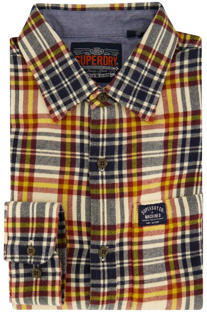 Slim Fit Casual Superdry overhemd geel geruit