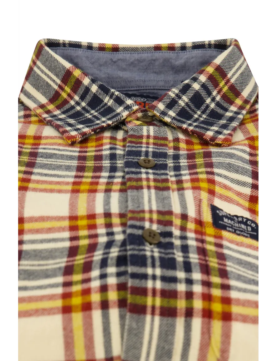 Casual Superdry overhemd geel geruit slim fit