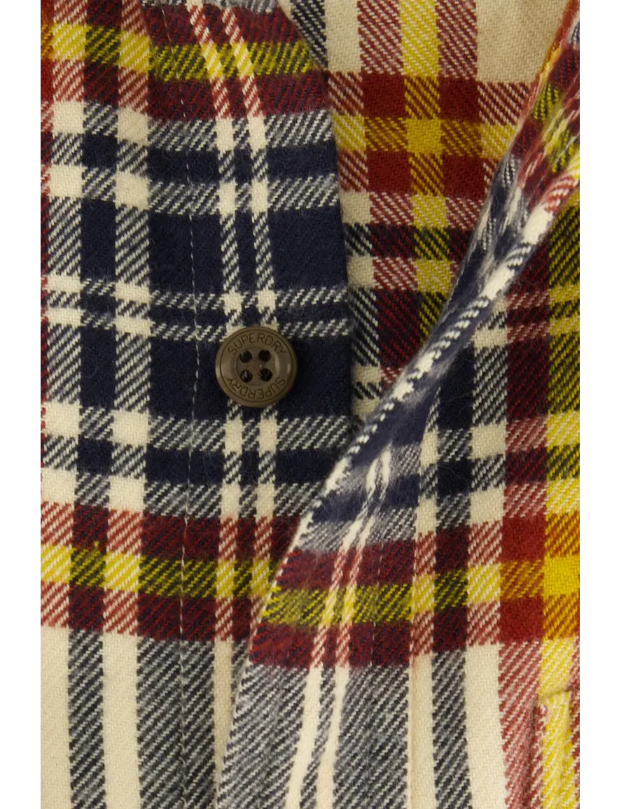 Casual Superdry overhemd geel geruit slim fit