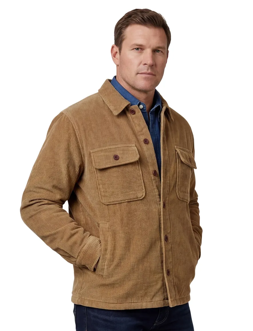 Superdry overshirt camel corduroy
