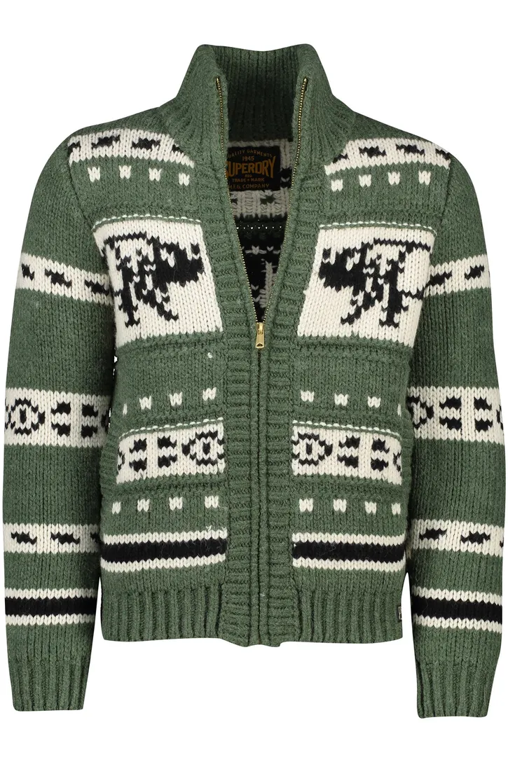 groen Superdry vest wol