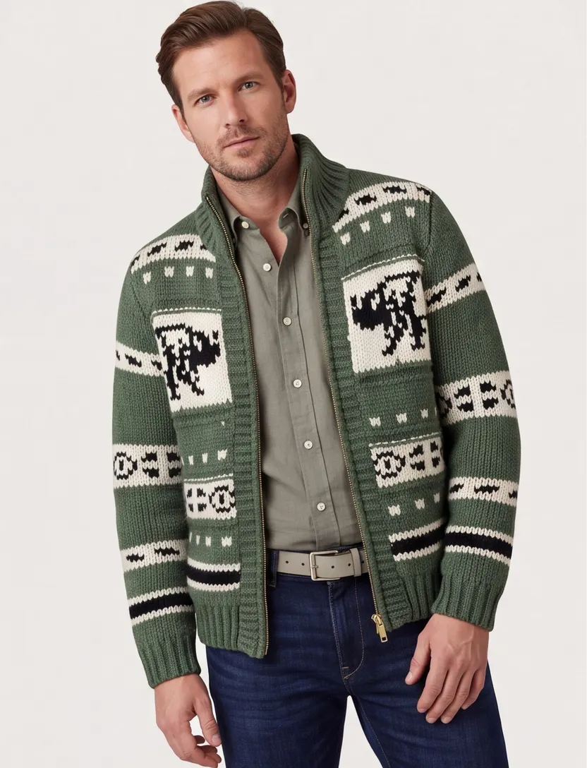 groen Superdry vest wol