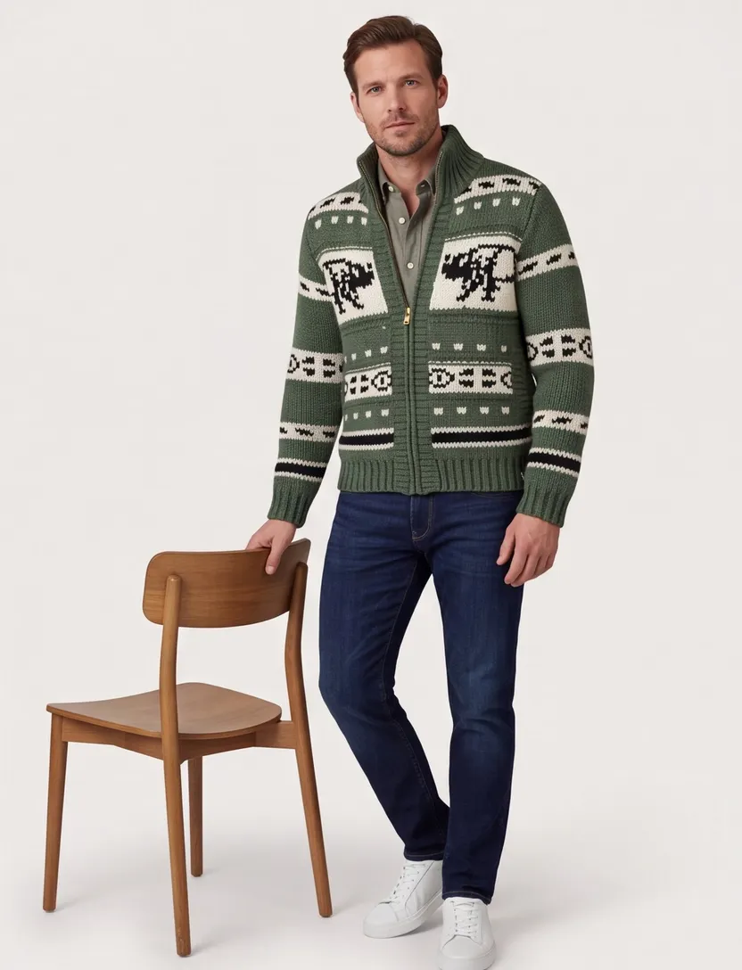 groen Superdry vest wol
