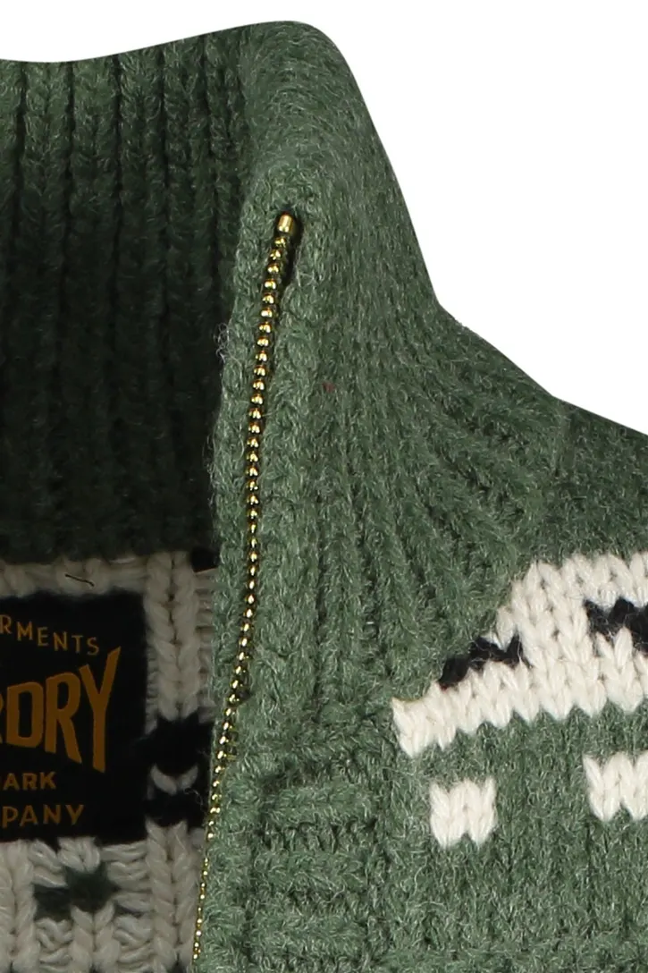 groen Superdry vest wol