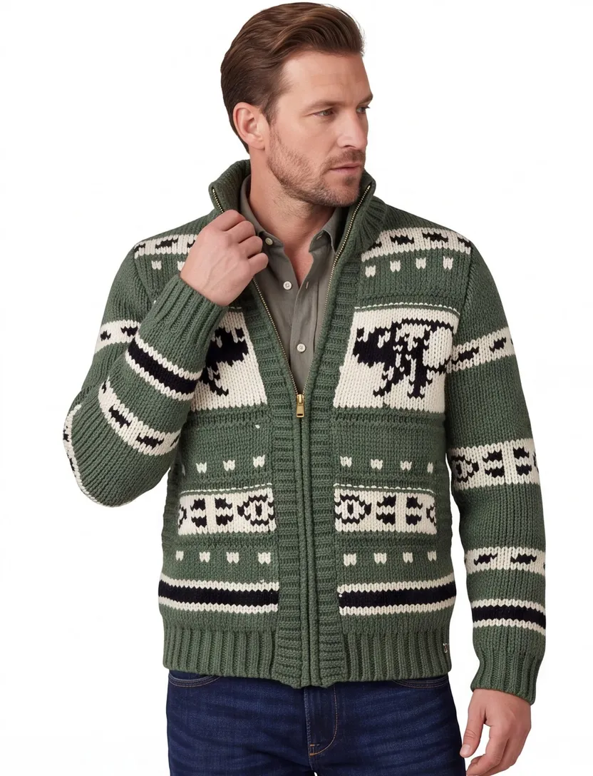 groen Superdry vest wol