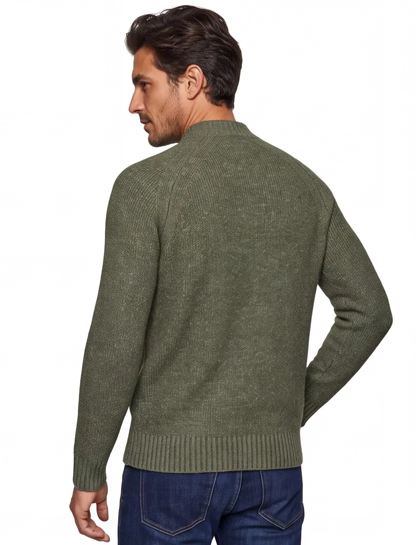 Superdry trui groen effen gemeleerd