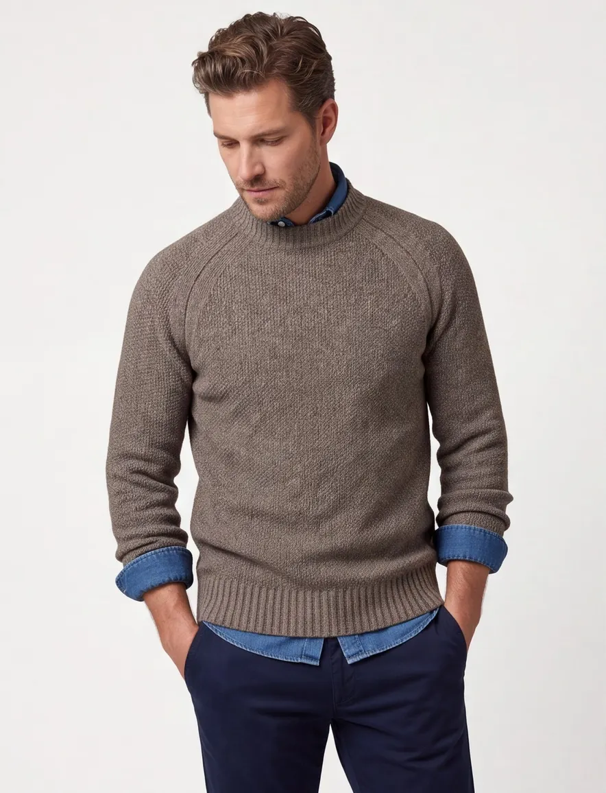 Superdry trui bruin gemeleerd