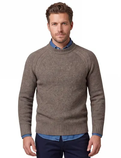Superdry Superdry trui bruin gemeleerd