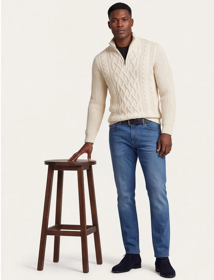 slim fit acryl trui Superdry beige