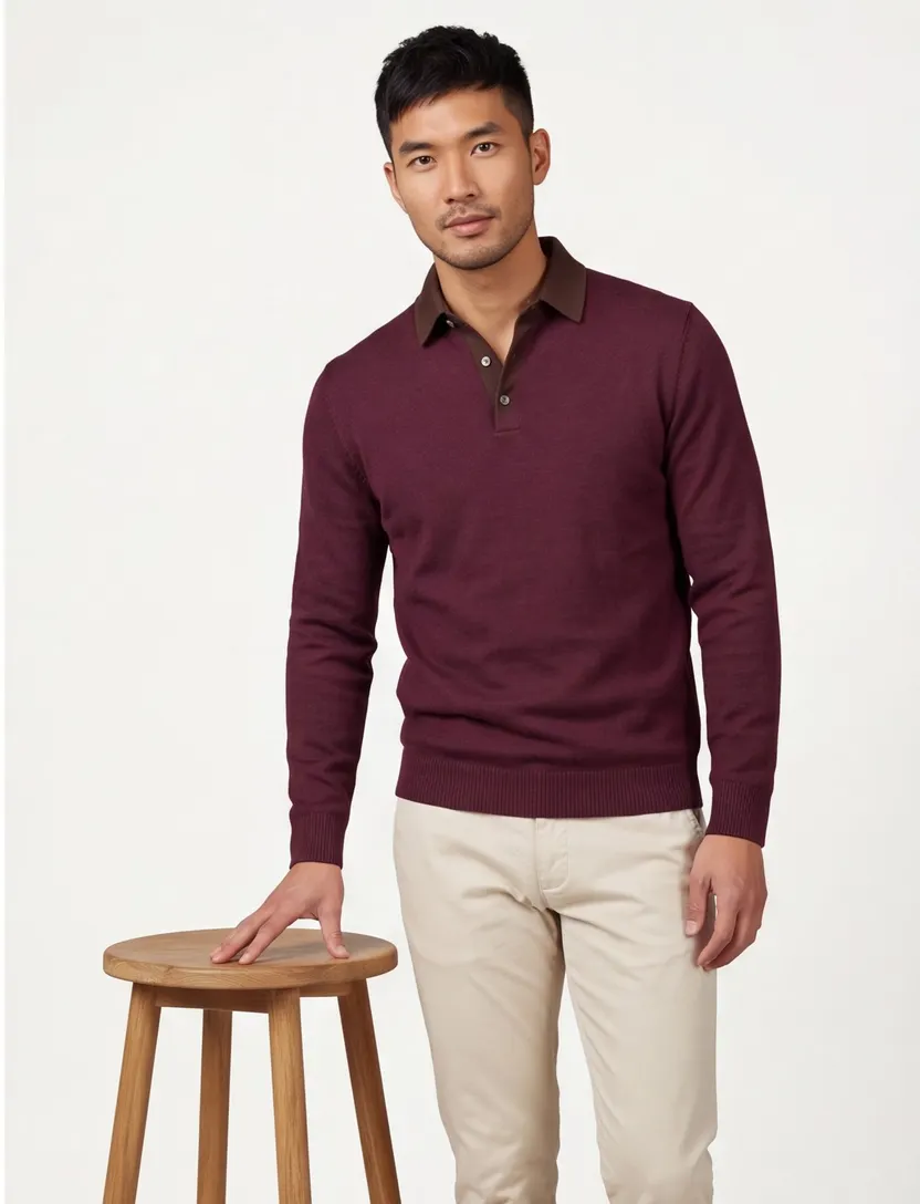 wollen Superdry trui rood half zip slim fit