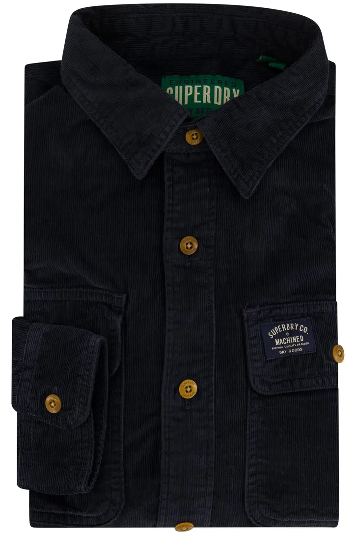Superdry overhemd donkerblauw corduroy slim fit