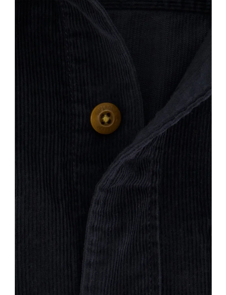 Superdry overhemd navy slim fit corduroy