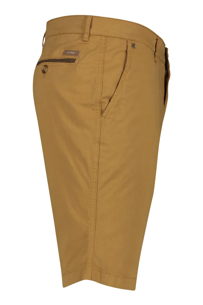 Gardeur Bermuda effen camel normale fit