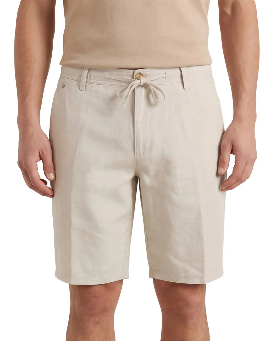 katoenen Gardeur korte broek Jasper effen beige