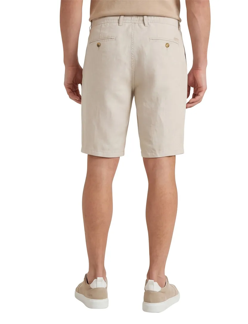 katoenen Gardeur korte broek Jasper effen beige