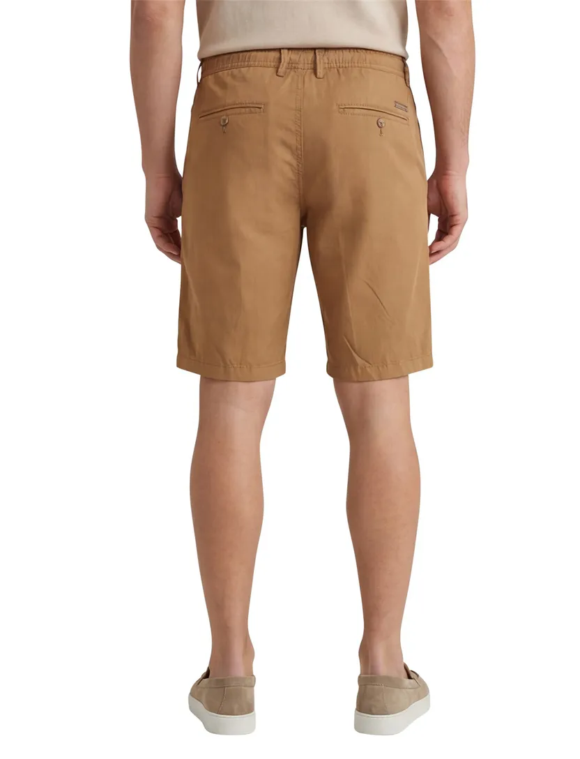 katoenen Gardeur korte broek Jasper effen bruin