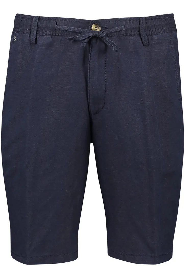 katoenen Gardeur korte broek Jasper effen donkerblauw