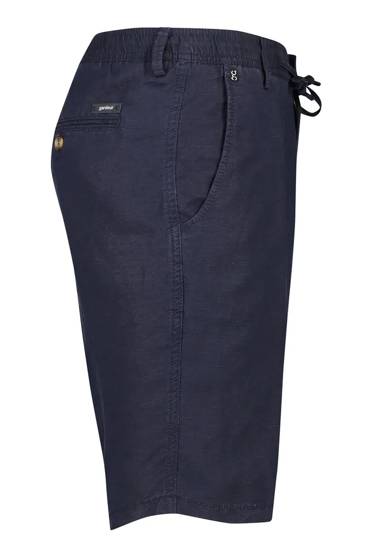 katoenen Gardeur korte broek Jasper effen donkerblauw
