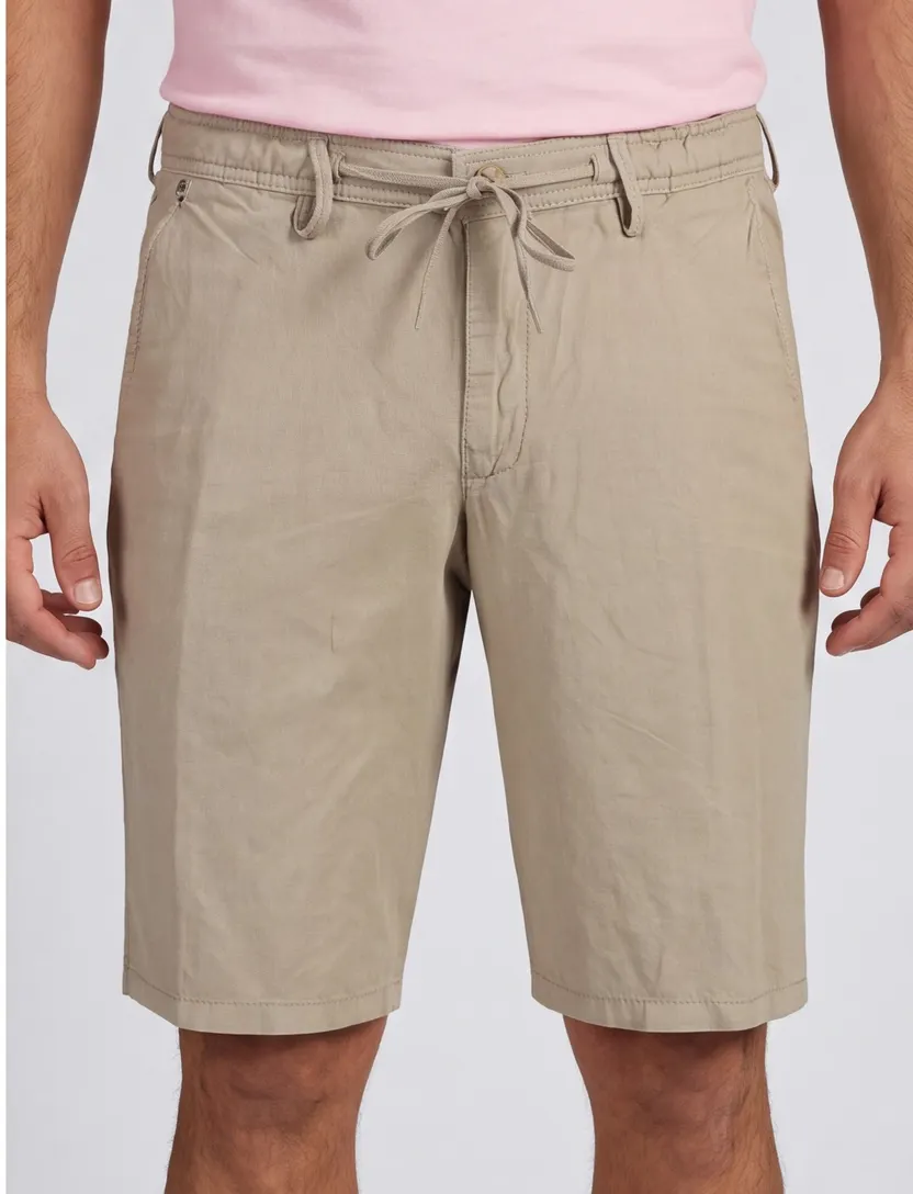 katoenen Gardeur korte broek Jasper effen beige
