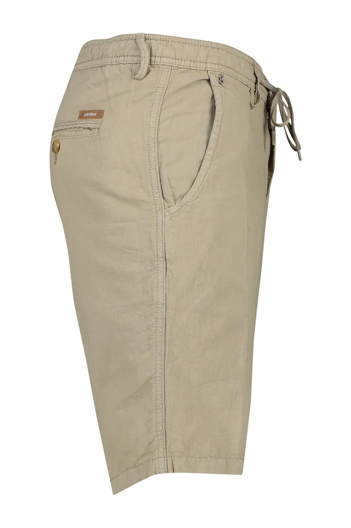 katoenen Gardeur korte broek Jasper effen beige