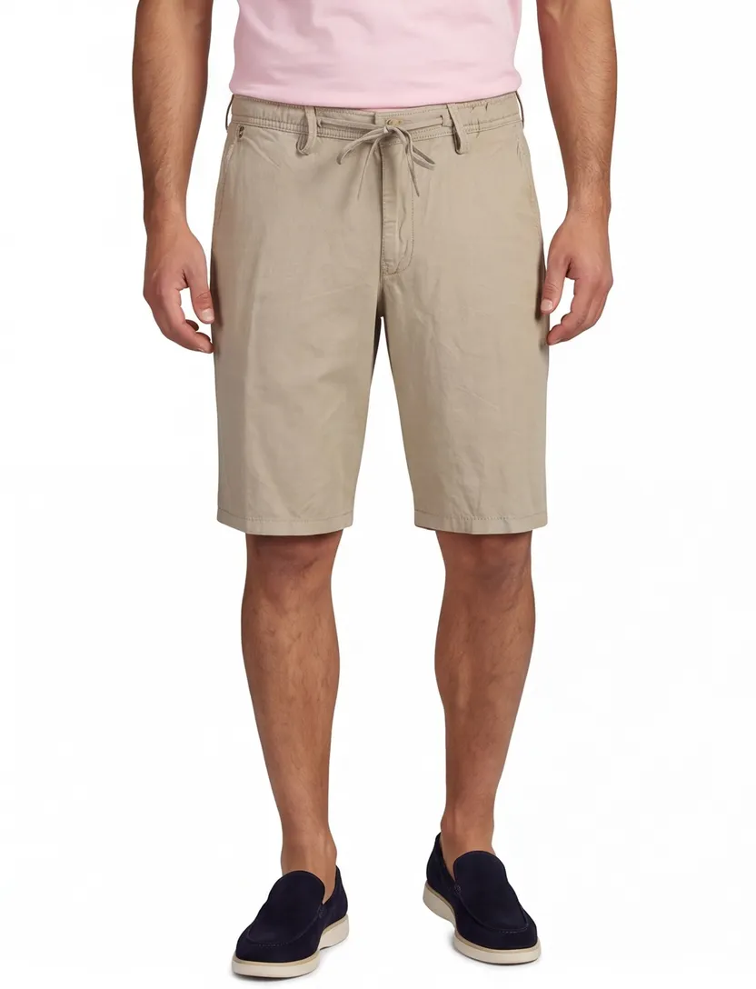 katoenen Gardeur korte broek Jasper effen beige