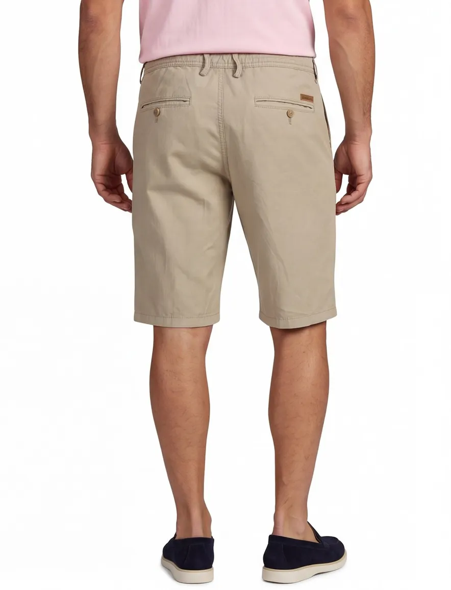 Gardeur korte broek Jasper uni beige katoen