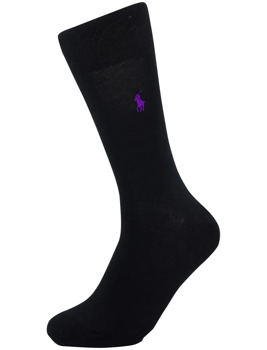 Ralph lauren 3 pack sokken zwart effen