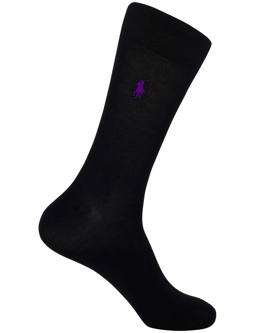 Ralph lauren 3 pack sokken zwart effen