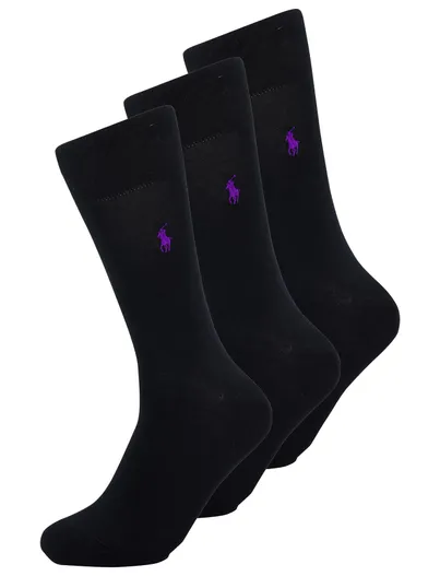 Polo Ralph Lauren Ralph lauren 3 pack sokken zwart effen