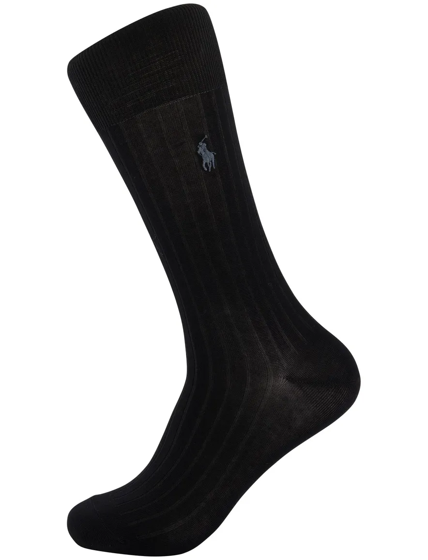 Polo Ralph Lauren sokken 3-pack zwart effen katoen
