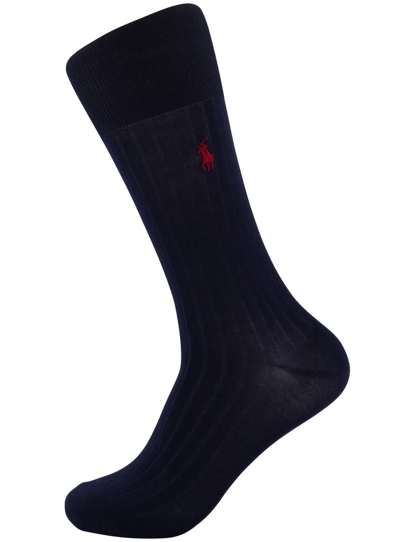 Polo Ralph Lauren sokken 3-pack navy rood paard katoen