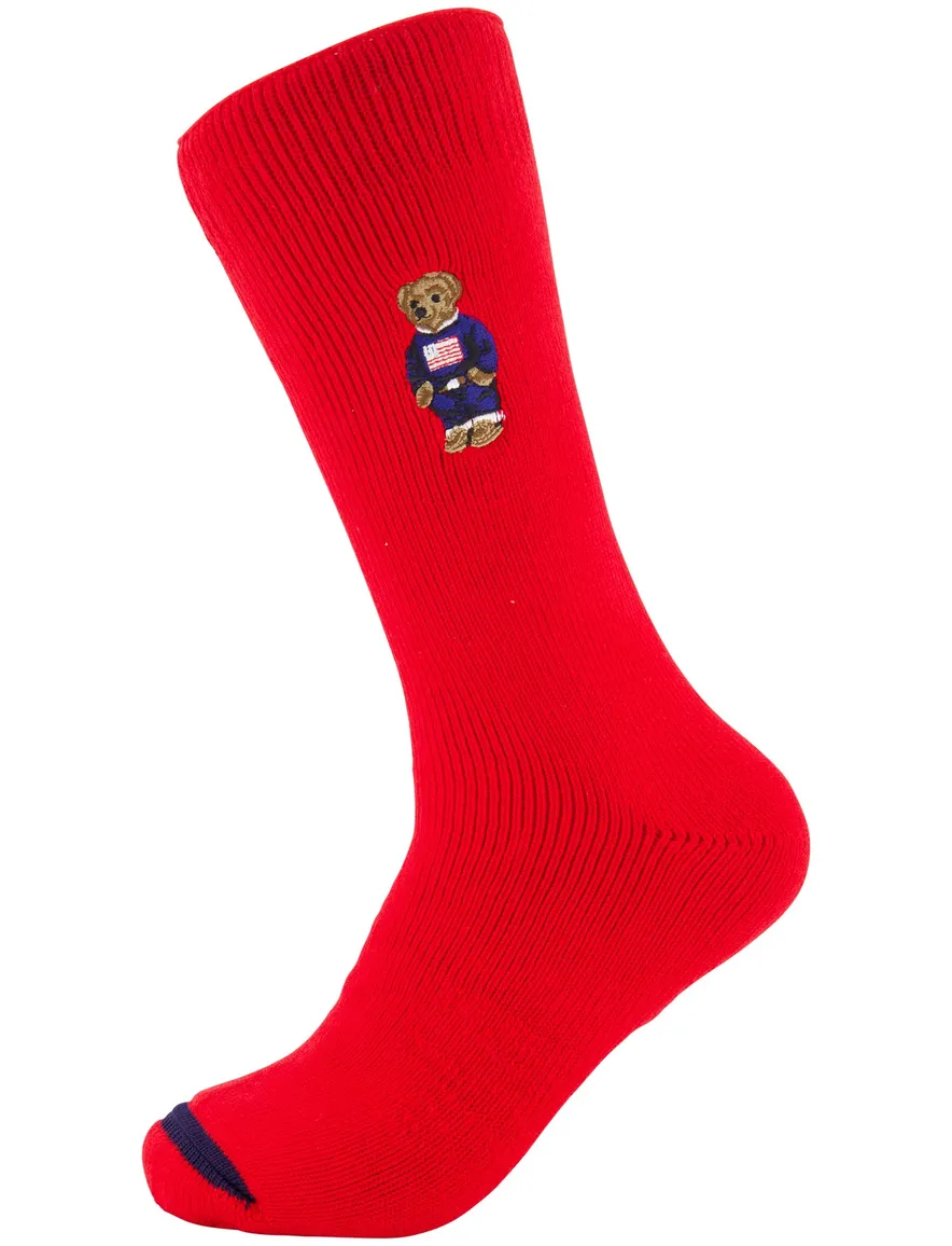 Polo Ralph Lauren Bear sokken 3-pack rood, grijs , blauw