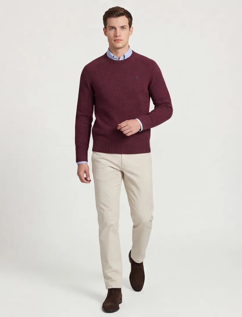 Polo Ralph Lauren trui bordeaux gebreid ronde hals