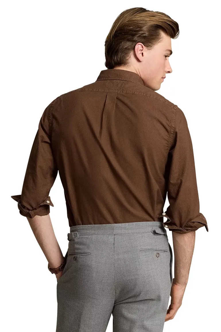 casual overhemd bruin Polo Ralph Lauren Custom Fit