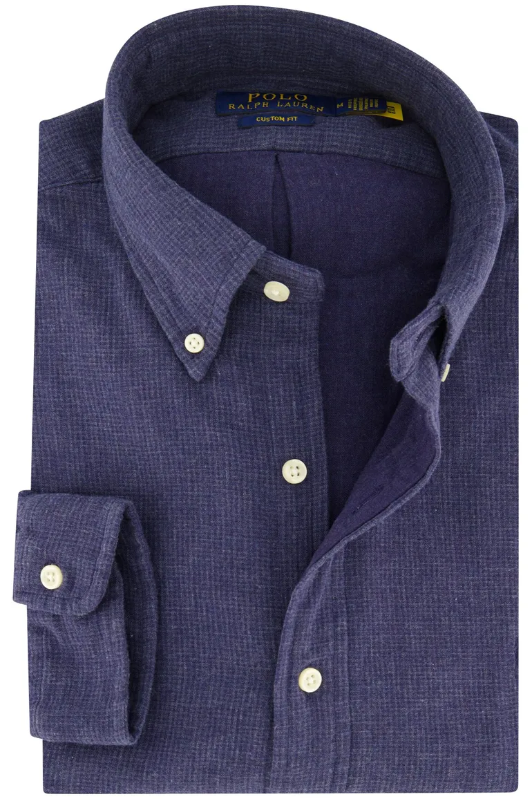 casual overhemd Polo Ralph Lauren donkerblauw effen katoen wijde fit