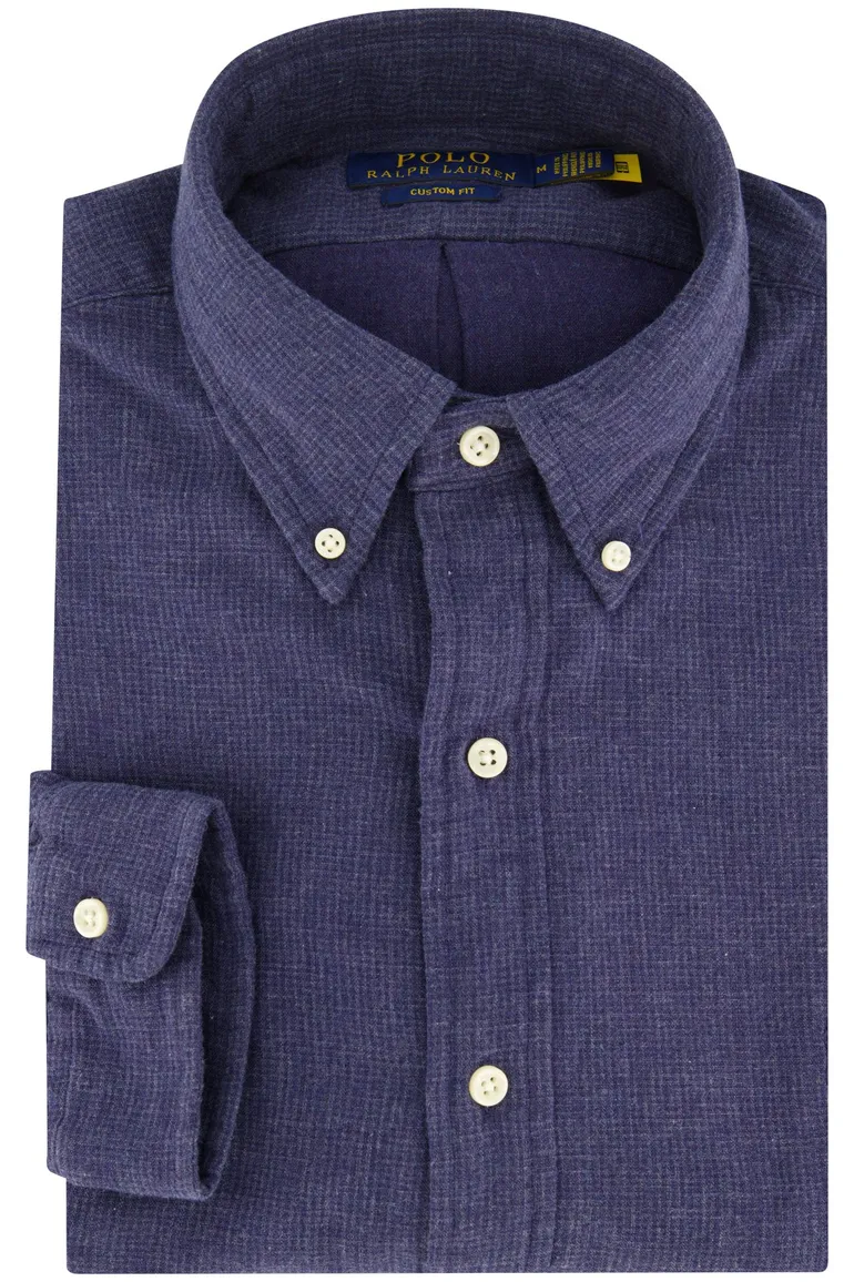 casual overhemd Polo Ralph Lauren donkerblauw effen katoen wijde fit