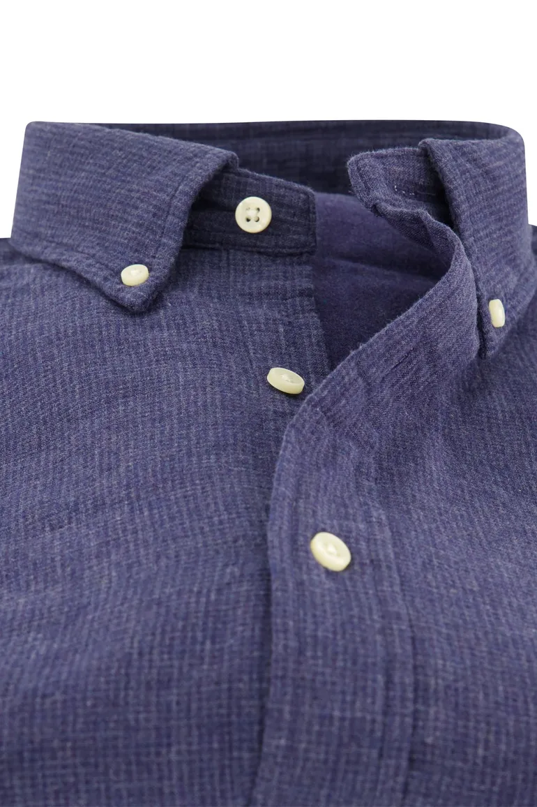 casual overhemd Polo Ralph Lauren donkerblauw effen katoen wijde fit
