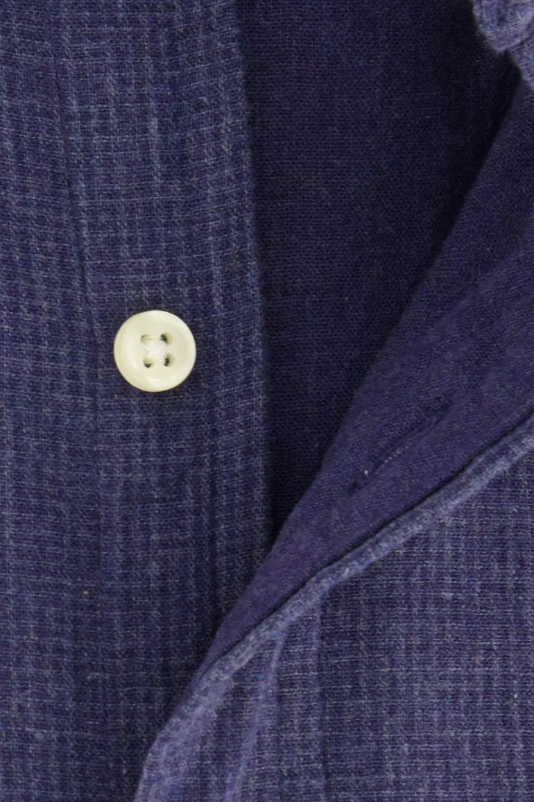 casual overhemd Polo Ralph Lauren donkerblauw effen katoen wijde fit