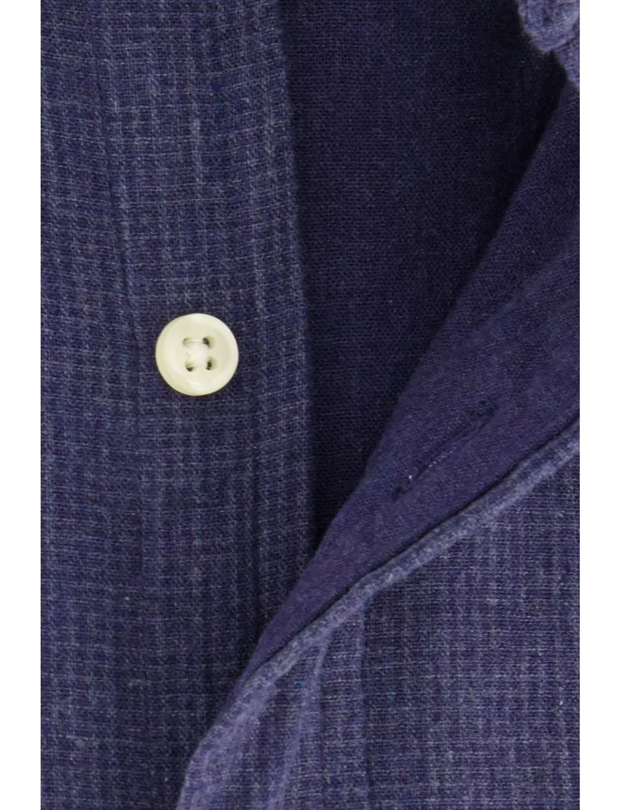 casual overhemd Polo Ralph Lauren donkerblauw effen katoen wijde fit
