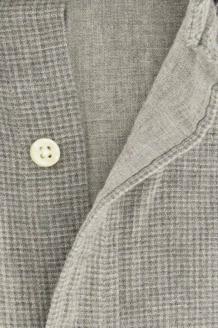 Polo Ralph Lauren casual overhemd grijs effen Custom Fit
