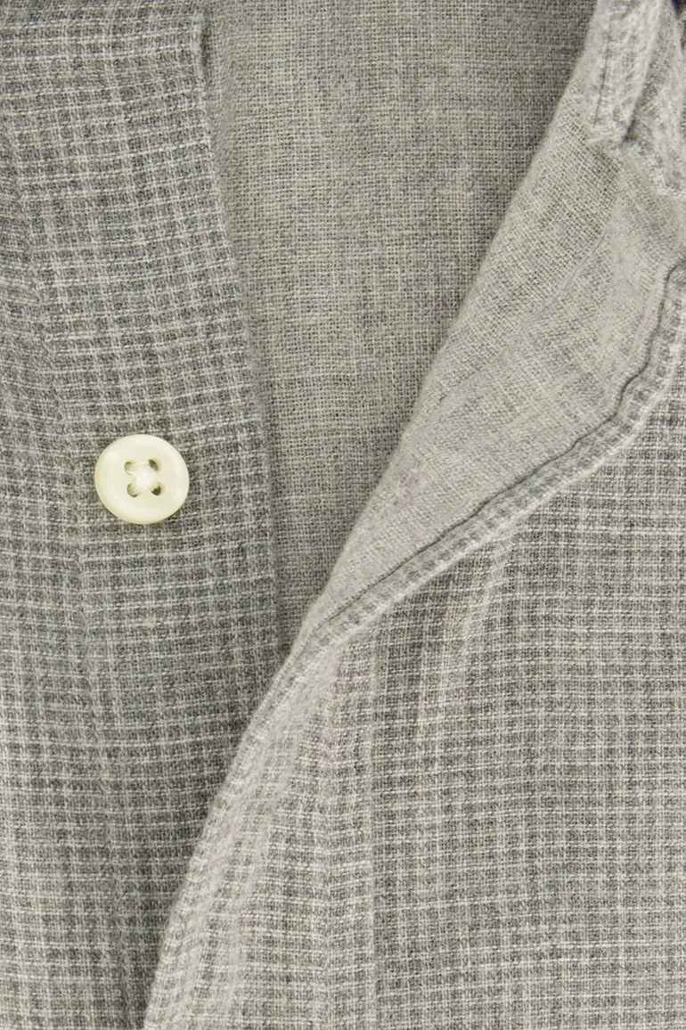 Polo Ralph Lauren casual overhemd grijs effen Custom Fit