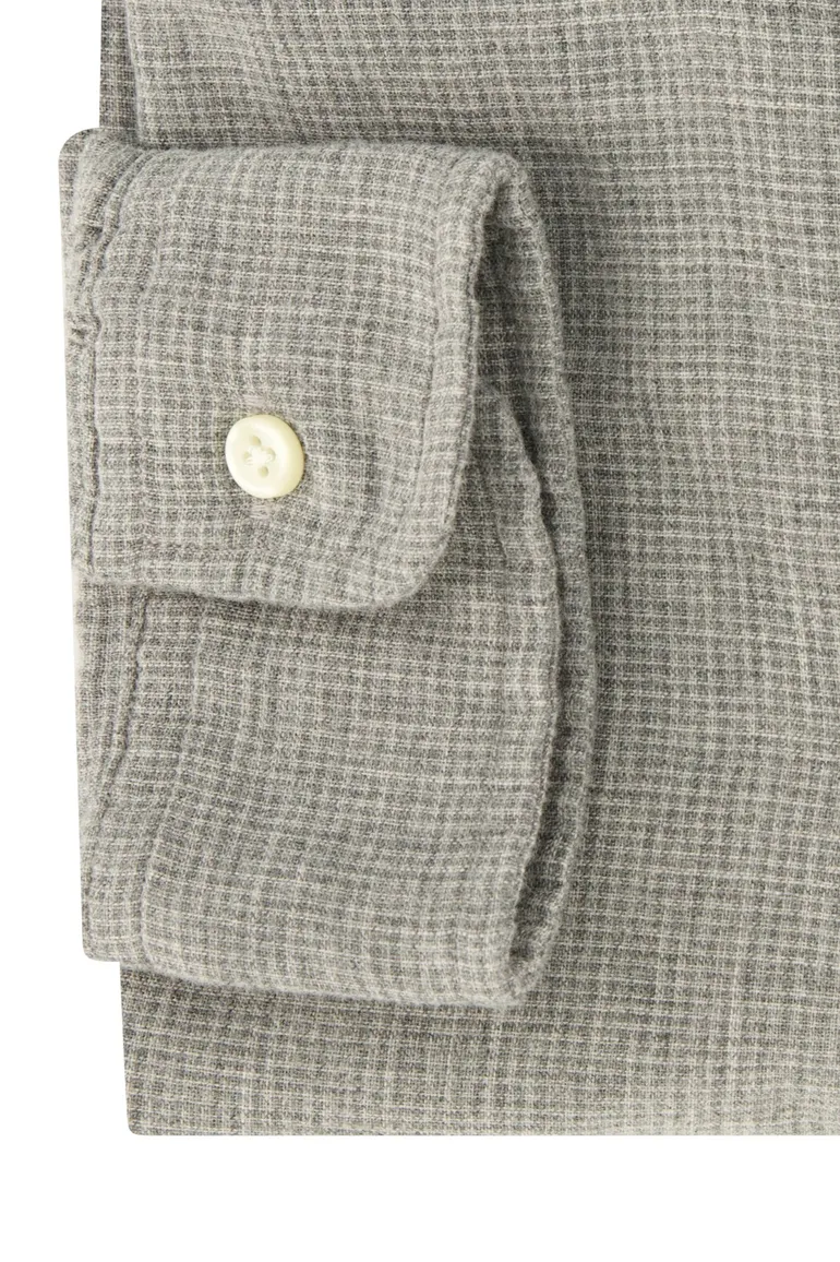 Polo Ralph Lauren casual overhemd grijs effen Custom Fit