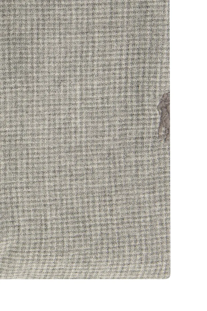 Polo Ralph Lauren casual overhemd grijs effen Custom Fit