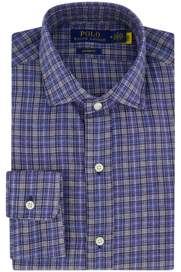 Polo Ralph Lauren Custom Fit casual overhemd blauw geruit