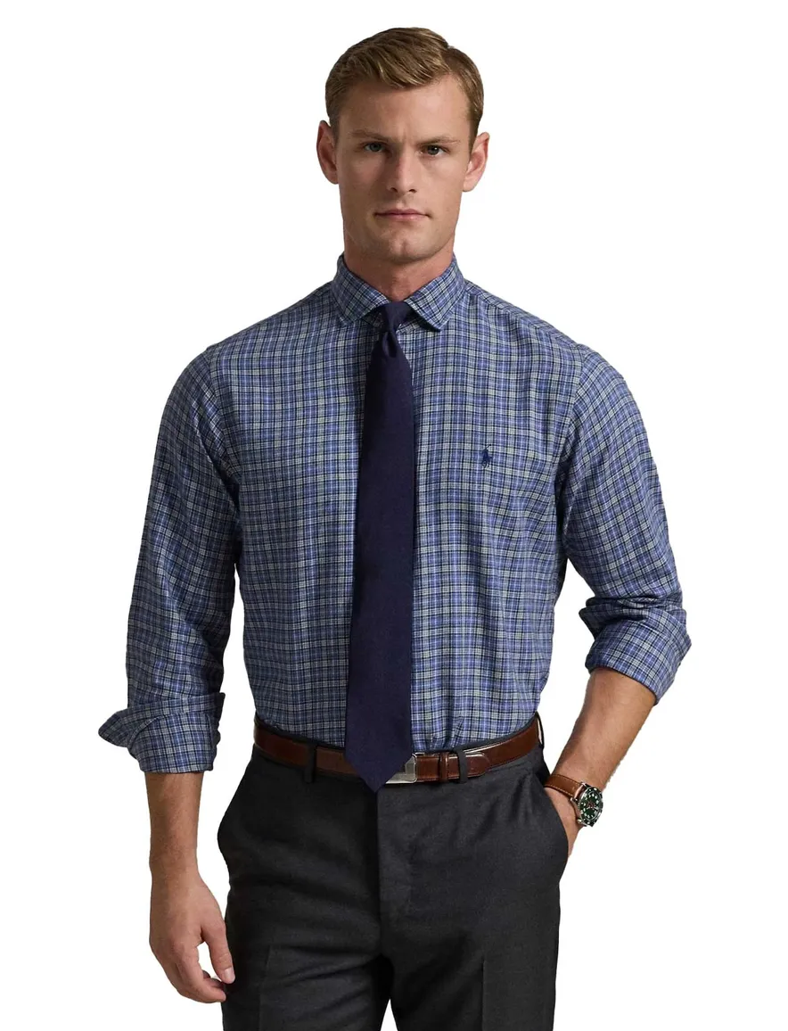 Polo Ralph Lauren Custom Fit casual overhemd blauw geruit