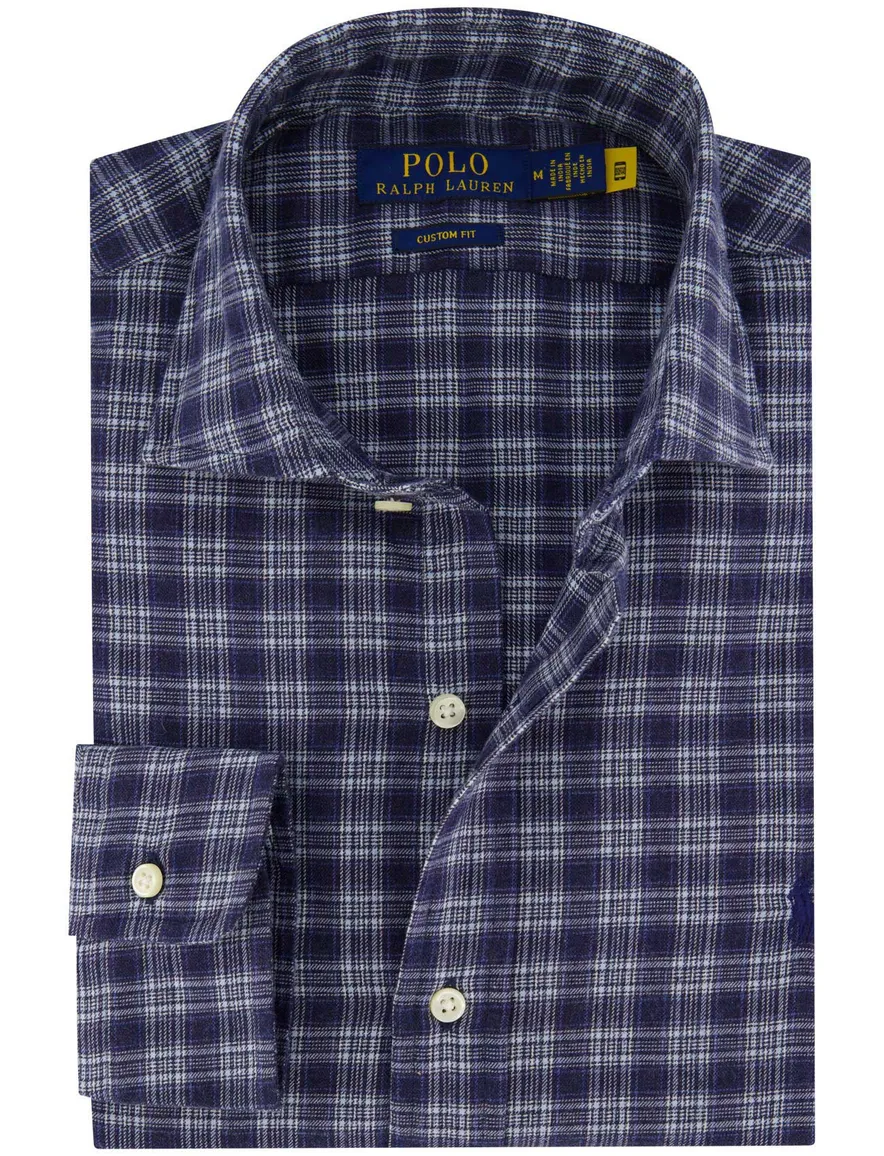 Polo Ralph Lauren overhemd Custom Fit donkerblauw geruit