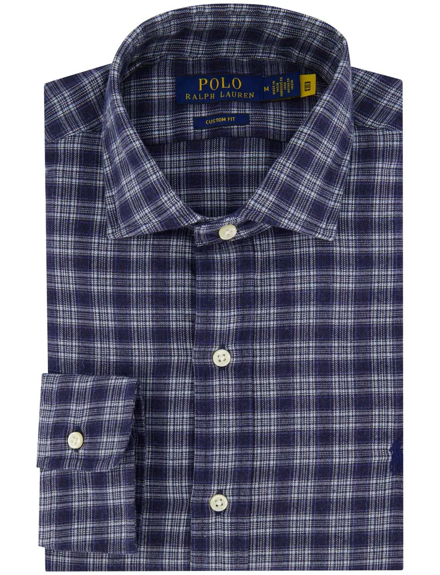 Polo Ralph Lauren overhemd Custom Fit donkerblauw geruit