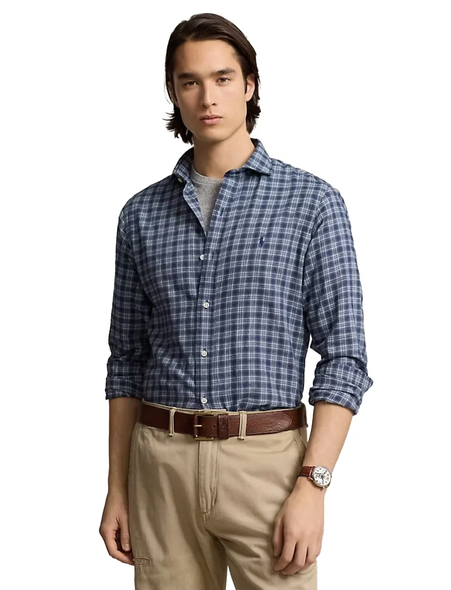 Polo Ralph Lauren overhemd Custom Fit donkerblauw geruit