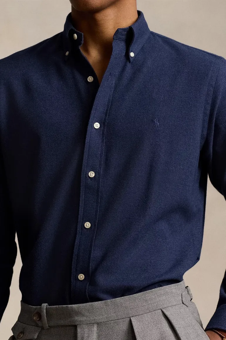 Polo Ralph Lauren overhemd donkerblauw flanel